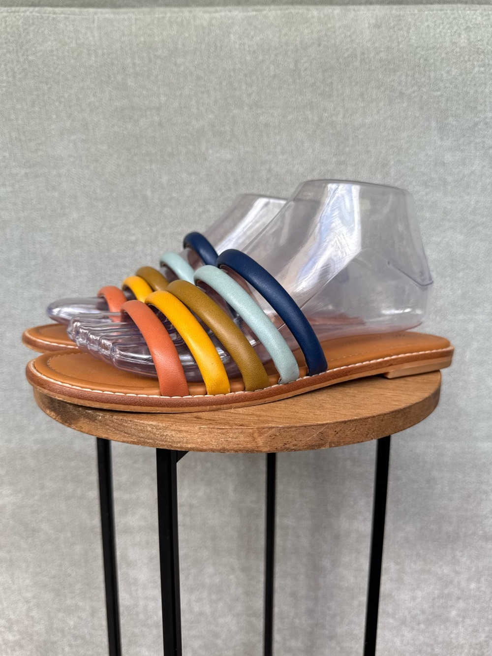 Madewell Addie Rainbow Strappy Slide Sandals Size 7.5